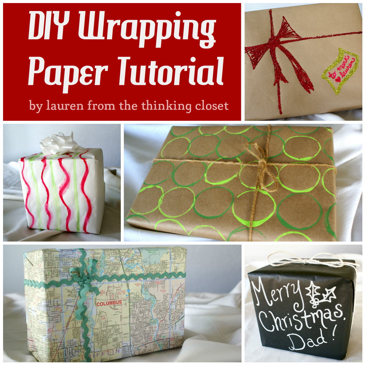 DIY Wrapping Paper Tutorial via The Thinking Closet